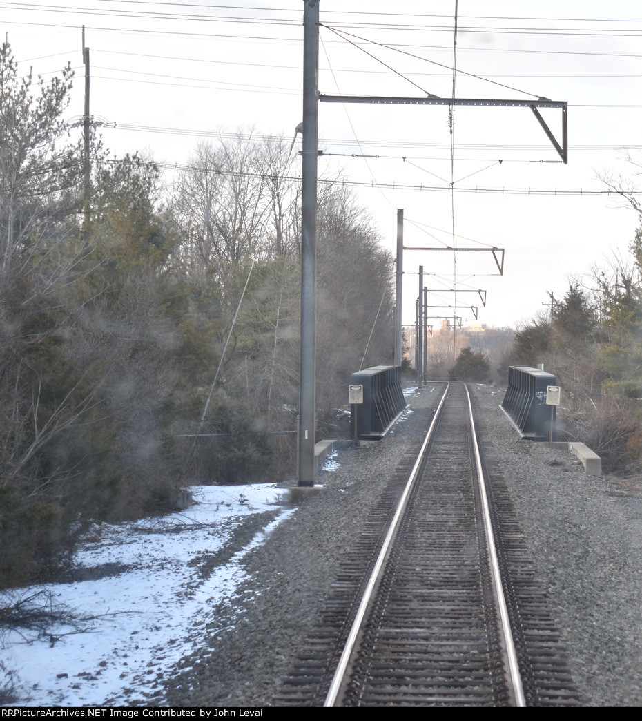 Rear view along the Princeton Branch of the bridge over Rt. 1 